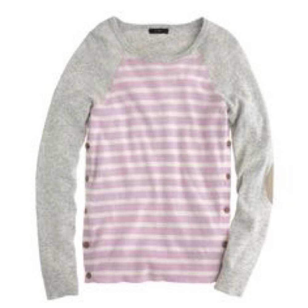 JCrew stripes sweater with elbow patches, XS EUC